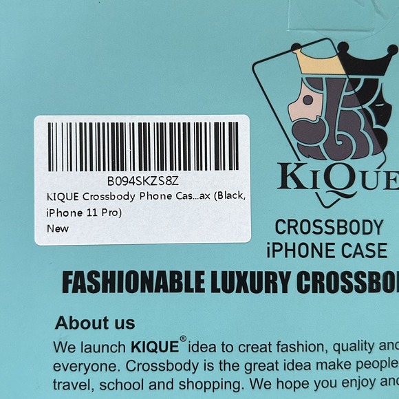 KIQUE Crossbody Phone Case and Wallet for iPhone 11 Pro Faux Black Leather - Picture 9 of 9